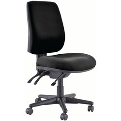 Buro Roma High Back Task Chair 3 Lever No Arms Black Fabric Seat and Back