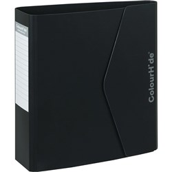 Colourhide Lever Arch Binder A4 70mm Plastic Velcro Closure Black **Limited stock