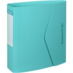 Colourhide Lever Arch Binder A4 70mm Plastic Velcro Closure Aqua **Limited stock