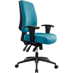 Buro Tidal Mid Back Office Chair With Arms Teal Fabric Seat and Back