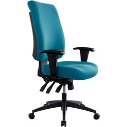Buro Tidal High Back Office Chair With Arms Teal Fabric Seat And Back