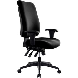 Buro Tidal High Back Office Chair With Arms Black Fabric Seat And Back