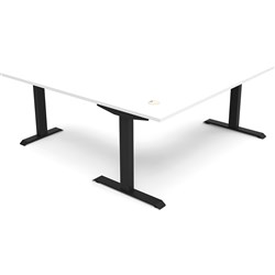 Rapidline Boost Static Corner Workstation 1800/1800W x 750D x 730mmH White/Black