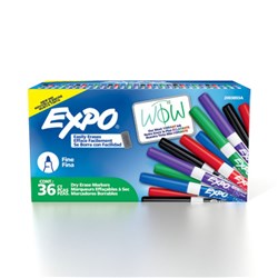 Expo Dry Erase Whiteboard Marker Fine Bullet Assorted Box of 36