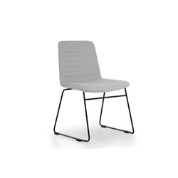 Rapidline Pixel Visitor Chair Black Sled Base Light Grey Fabric Seat