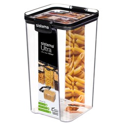 Sistema Ultra Square Tritan Plastic Food Container 1.3 Litre Clear