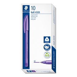 Staedtler 4320 Stick Triangular Ballpoint Pen Medium 1.0mm Violet Box of 10