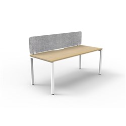Rapidline Deluxe Infinity Desk Profile Leg Single Sided+Grey Eco Screen 1200Wx730mmH Oak/Wh