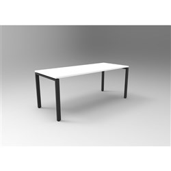 Rapidline Deluxe Steel Frame Table Profile Leg 1500W x 750D x 730mmH White Top Black Frame