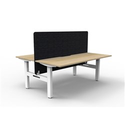 Rapidline Boost Static Back to Back Workstation Black Eco Screen 2 Person 1800mmW Oak/Wh