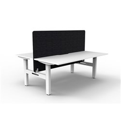 Rapidline Boost Static Back to Back Workstation Black Eco Screen 2 Person 1800mmW Wht/Wh
