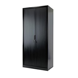 Sylex Order Tambour Cupboard Includes 4 Shelves 900W x 520D x 1980mmH Black