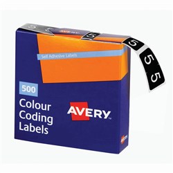 Avery Numeric Coding Label 5 Side Tab 25x38mm Dark Green Box Of 500
