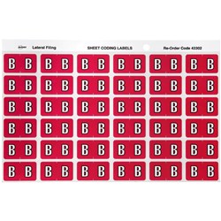 Avery Alphabet Coding Label B Side Tab 25x38mm Magenta Pack Of 180