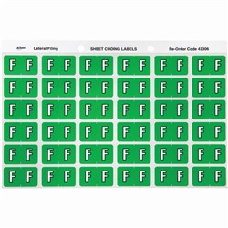 Avery Alphabet Coding Label F Side Tab 25x38mm Light Green Pack Of 180
