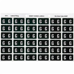 Avery Alphabet Coding Label G Side Tab 25x38mm Dark Green Pack Of 180
