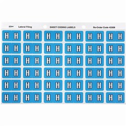 Avery Alphabet Coding Label H Side Tab 25x38mm Blue Pack Of 180