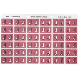 Avery Alphabet Coding Label J Side Tab 25x38mm Mauve Pack Of 180