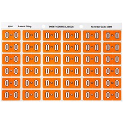 Avery Alphabet Coding Label O Side Tab 25x38mm Orange Pack Of 180