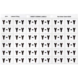 Avery Alphabet Coding Label Y Side Tab 25x38mm White Grey Pack Of 180