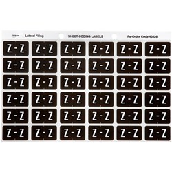Avery Alphabet Coding Label Z Side Tab 25x38mm Grey Pack Of 180