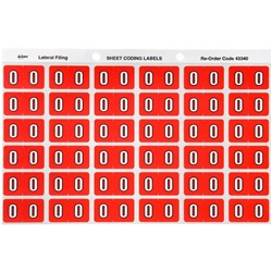 Avery Numeric Coding Label 0 Side Tab 25x38mm Pink Pack Of 180