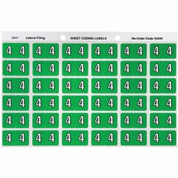 Avery Numeric Coding Label 4 Side Tab 25x38mm Light Green Pack Of 180