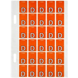 Avery Alphabet Coding Label D Top Tab 20x30mm Dark Orange Pack Of 150