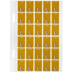 Avery Alphabet Coding Label L Top Tab 20x30mm Mustard Pack Of 150