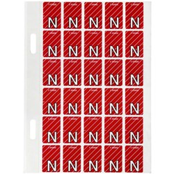 Avery Alphabet Coding Label N Top Tab 20x30mm Magenta Pack Of 150