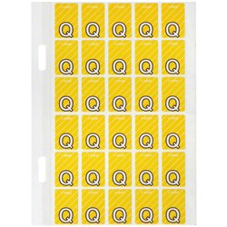 Avery Alphabet Coding Label Q Top Tab 20x30mm Yellow Pack Of 150