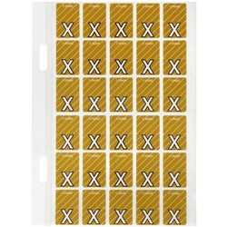 Avery Alphabet Coding Label X Top Tab 20x30mm Mustard Pack Of 150