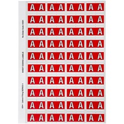 Avery Alphabet Coding Label A Side Tab 25x42mm Red Pack Of 240
