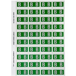 Avery Alphabet Coding Label B Side Tab 25x42mm Dark Green Pack Of 240