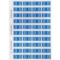 Avery Alphabet Coding Label D Side Tab 25x42mm Blue Pack Of 240