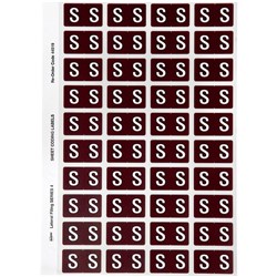 Avery Alphabet Coding Label S Side Tab 25x42mm Brown Pack Of 240
