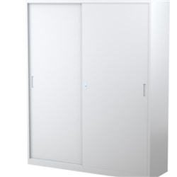 Steelco Sliding Door Cabinet 3 Shelves 1500W x 465D x 1830mmH Silver Grey