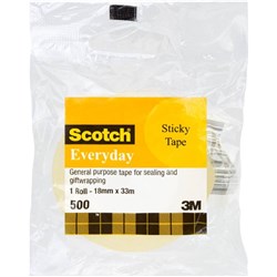 Scotch 502 Sticky Tape Crystal Clear 18mmx33m