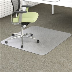 Marbig Enviro PET Chair Mat Notched Based For Low Pile Carpet 116 x 152cm Clear