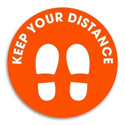 DURUS OUTDOOR FLOOR SIGN Social Distance Footprint  RED 250mm