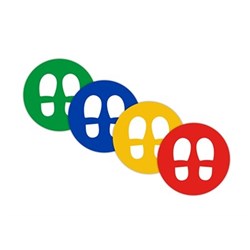 DURUS OUTDOOR Shoe Prints Adhesive Pack of 4 - Red, Blue Yellow, & Green 250mm Diam