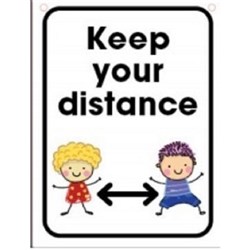 DURUS WALL SIGN - Keep Your Distance  225x300mm Polyprop (Primary School)