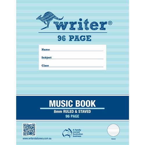 Art & Craft - Writer Music Book 225 x 175mm 8mm Ruled And Staved 96 ...